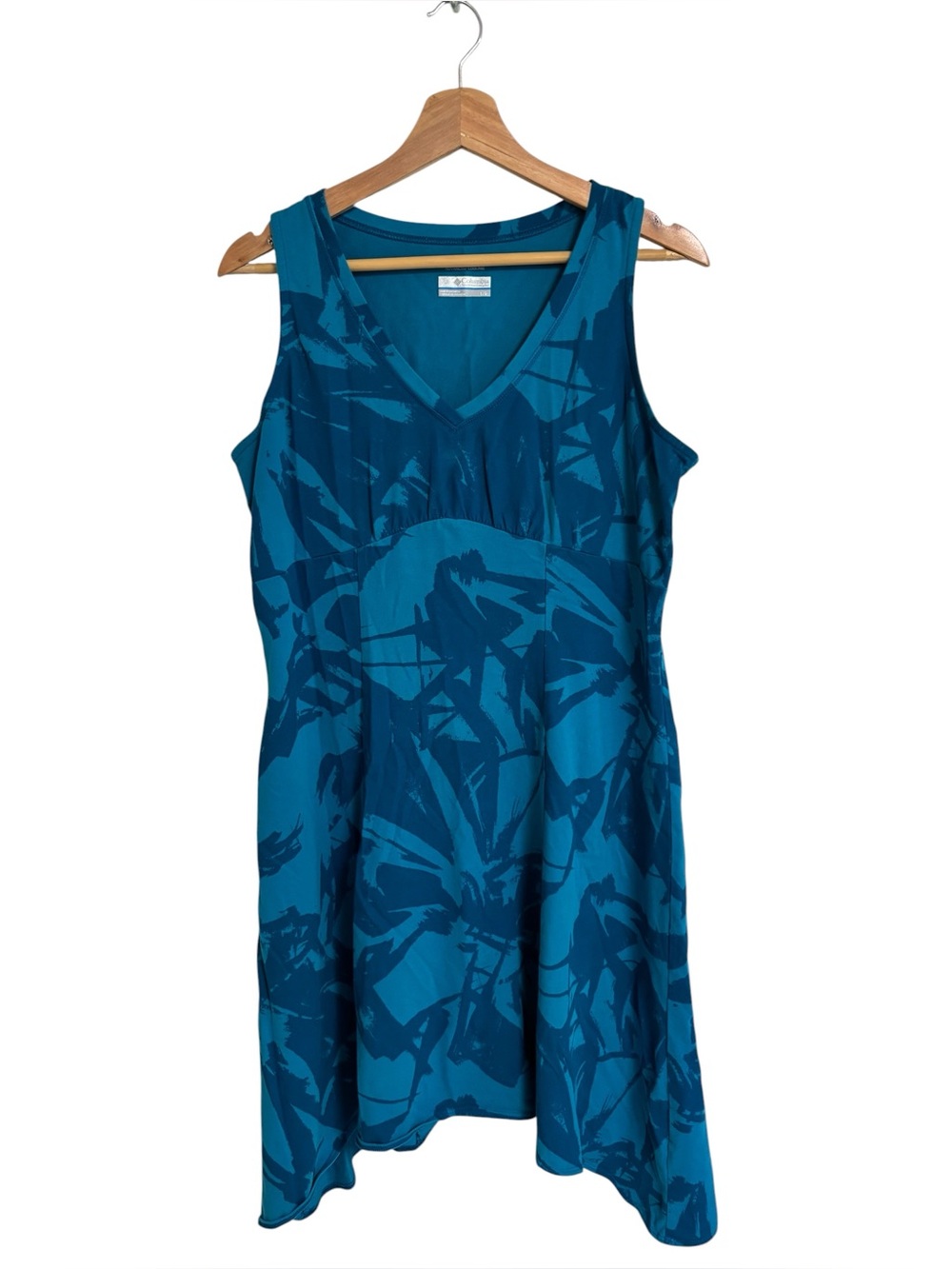 Columbia Omni-Freeze advanced cooling blue floral summer sleeveless Dress size L